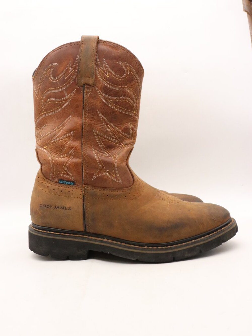 Cody James Mustang Men's Size 10 D Soft Toe Waterproof Boot Brown Leather